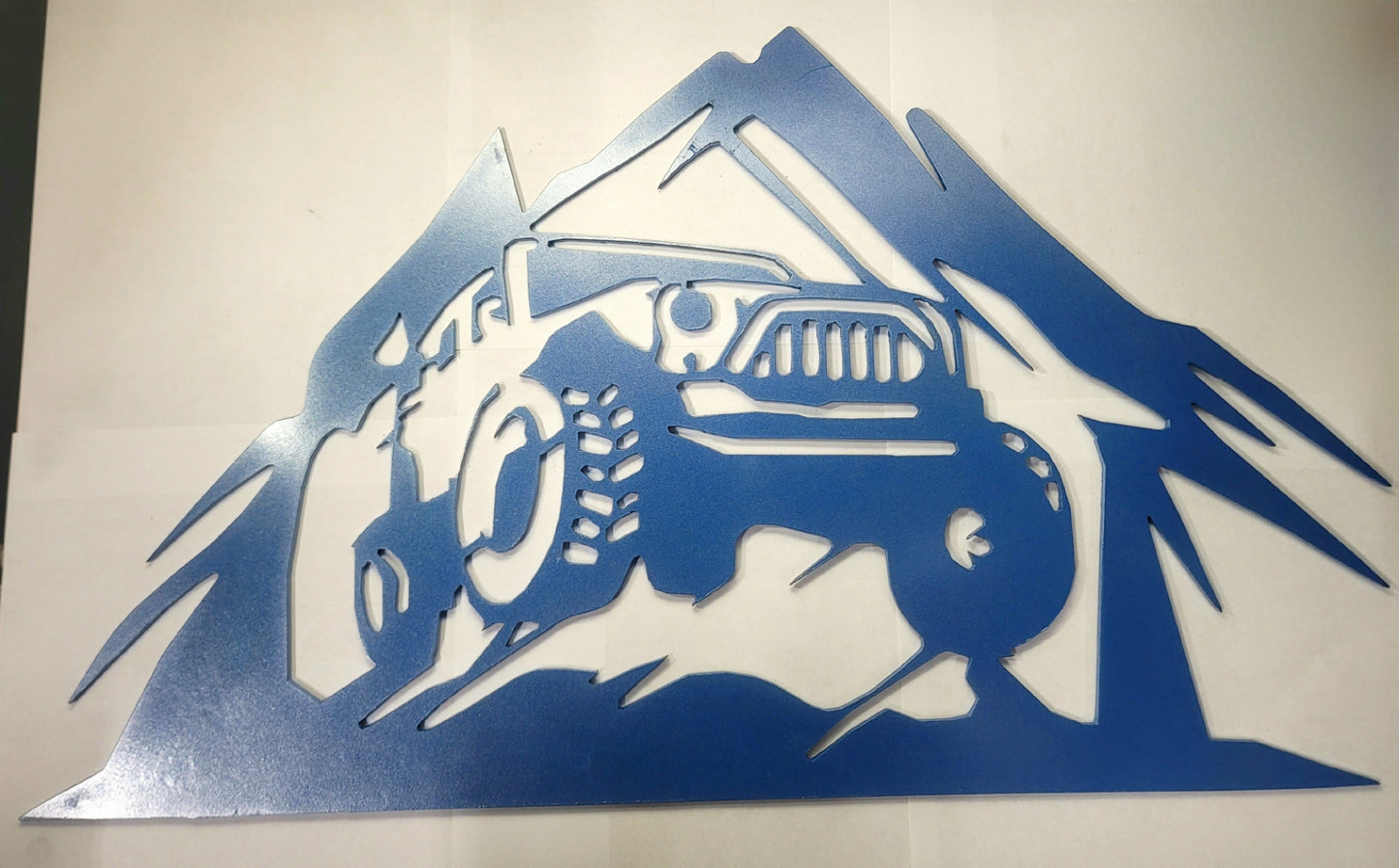 ON SALE! Blue Jeep with Mountains